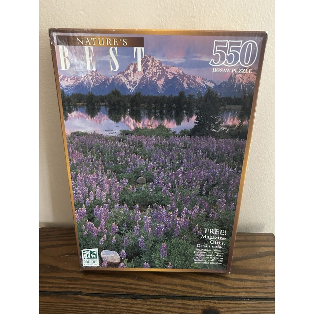 Natures Best 550 Jigsaw Puzzle Purple Lavender Field Mountain Background  Sealed